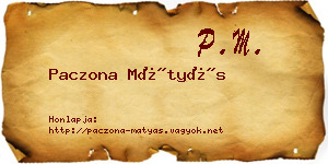Paczona Mátyás névjegykártya