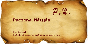 Paczona Mátyás névjegykártya