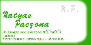 matyas paczona business card